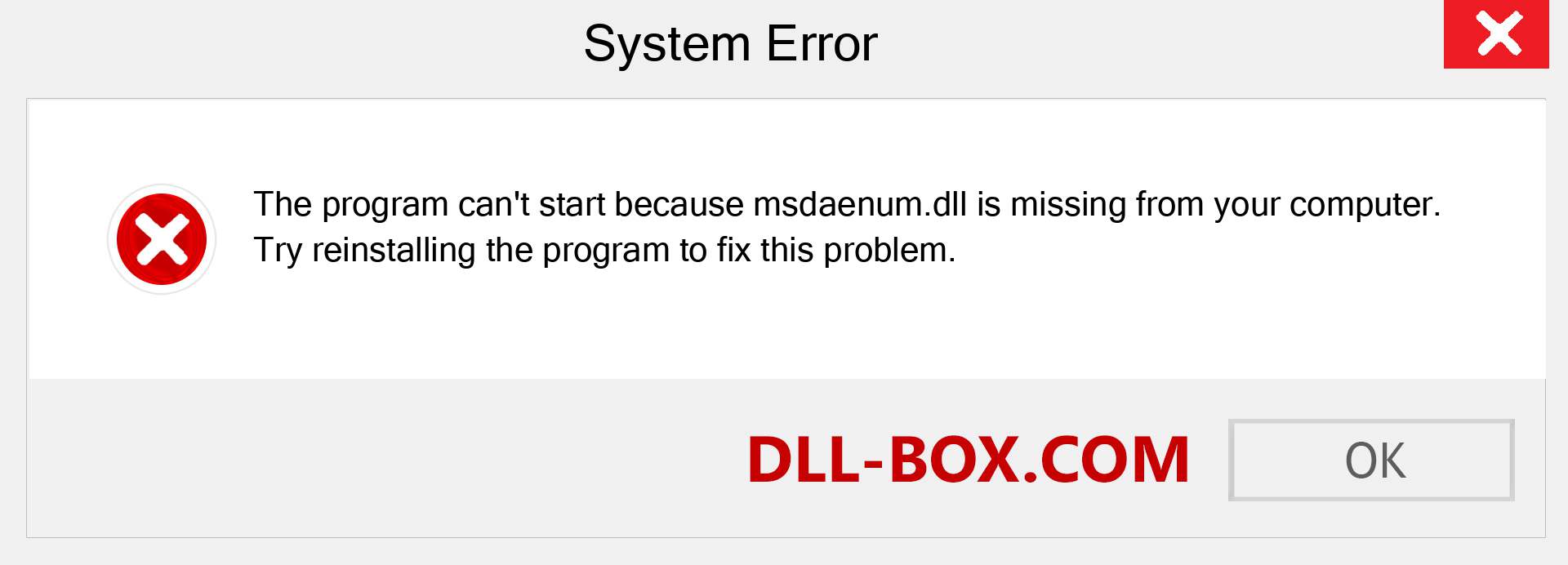  msdaenum.dll file is missing?. Download for Windows 7, 8, 10 - Fix  msdaenum dll Missing Error on Windows, photos, images
